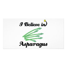 i believe in asparagus personalized photo card