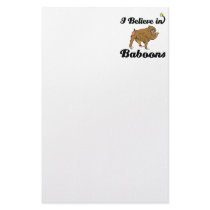 i believe in baboons custom stationery