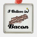 i believe in bacon christmas tree ornaments