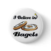 i believe in bagels pinback buttons