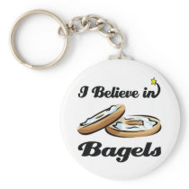 i believe in bagels keychains