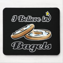 i believe in bagels mousepad