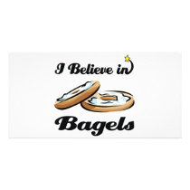 i believe in bagels photo card