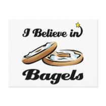 i believe in bagels postcard