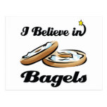 i believe in bagels postcard