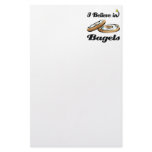 i believe in bagels customized stationery