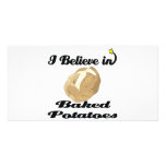 i believe in baked potatoes photo cards