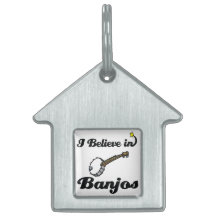 i believe in banjos pet ID tag