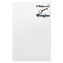 i believe in banjos custom stationery