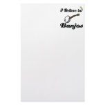 i believe in banjos custom stationery