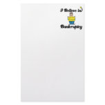 i believe in bankruptcy personalized stationery