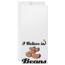 i believe in beans rack card