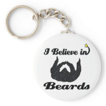 i believe in beards keychain