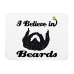 i believe in beards rectangular magnet