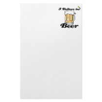 i believe in beer custom stationery