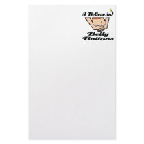 i believe in belly buttons stationery design