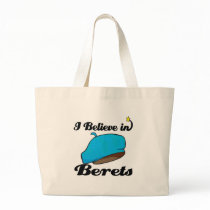 i believe in berets canvas bag