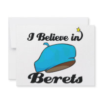 i believe in berets personalized invites