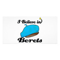 i believe in berets picture card