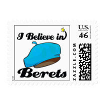 i believe in berets postage stamps