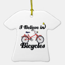 i believe in bicycles ornaments
