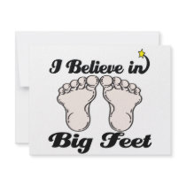 i believe in big feet personalized invites