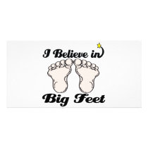 i believe in big feet personalized photo card