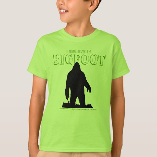 I Believe In Bigfoot For Kids shirt