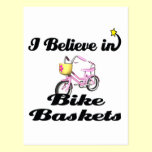 i believe in bike baskets postcards