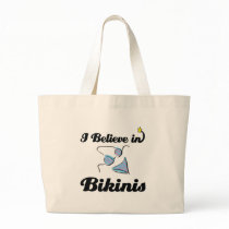 i believe in bikinis tote bags