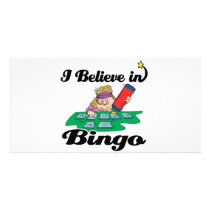 i believe in bingo photo card