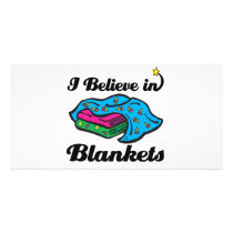 i believe in blankets custom photo card
