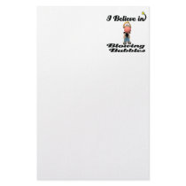i believe in blowing gum bubbles custom stationery