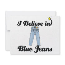 i believe in blue jeans personalized invitations
