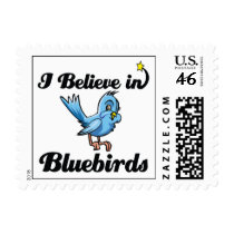 i believe in bluebirds postage stamp