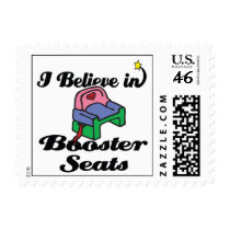 i believe in booster seats postage stamps