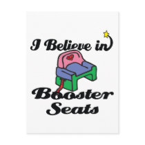 i believe in booster seats postcards