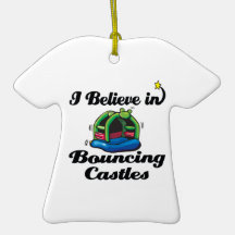 i believe in bouncing castles christmas ornaments