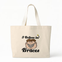 i believe in braces tote bag
