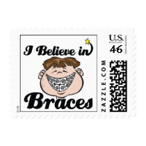 i believe in braces postage stamp