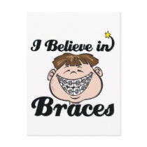 i believe in braces postcard