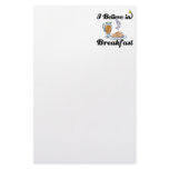 i believe in breakfast custom stationery