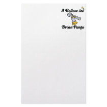 i believe in breast pumps personalized stationery