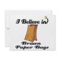 i believe in brown paper bags custom invites