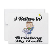 i believe in brushing my teeth boy custom announcement