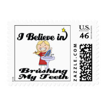 i believe in brushing my teeth girl stamp