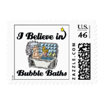 i believe in bubble baths postage stamp