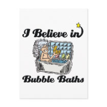i believe in bubble baths postcard