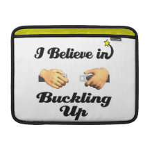 i believe in buckling up seat belt MacBook air sleeve
