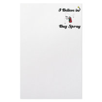 i believe in bug spray personalized stationery